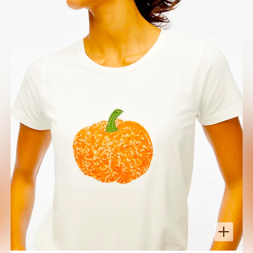 J.Crew NWT Sequin Pumpkin Tee- Small
